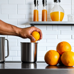 A focused young home bartender, a person with subtle Southeast Asian features, meticulously measuring ingredients with a jigger at a clean, well-lit modern kitchen counter. Various professional bartending tools like a shaker, muddler, and basic spirit bottles are neatly arranged. Fresh citrus fruits are visible beside a glass. The setting is inviting and organized, conveying a sense of learning and precision. fully clothed, modest clothing, appropriate attire, professional dress, safe for work, appropriate content, perfect anatomy, correct proportions, natural pose, well-formed hands, proper finger count, natural body proportions, professional photography, high quality, family-friendly.